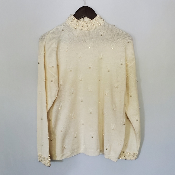 Vintage Peal Embellished Sweater size S - Picture 1 of 8